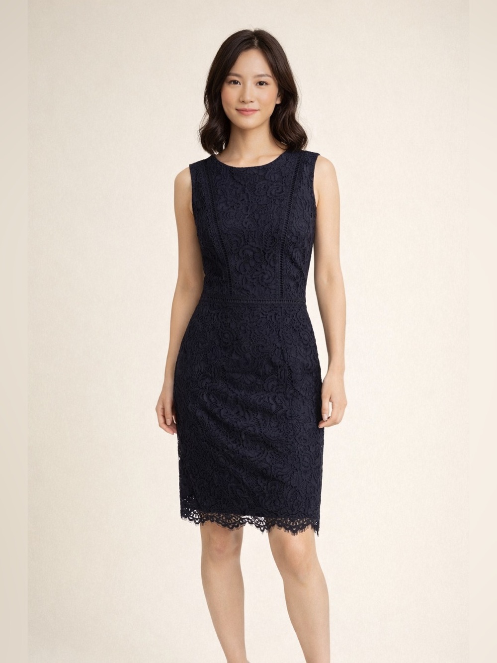 Banana Republic Black Lace Sheath Dress 0P Petite Floral Kentucky derby Wedding
